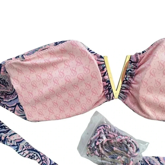 Victoria Secret Swimwear Pink Purple Bombshell Removable Straps, Swim Bikini Top - Picture 7 of 9